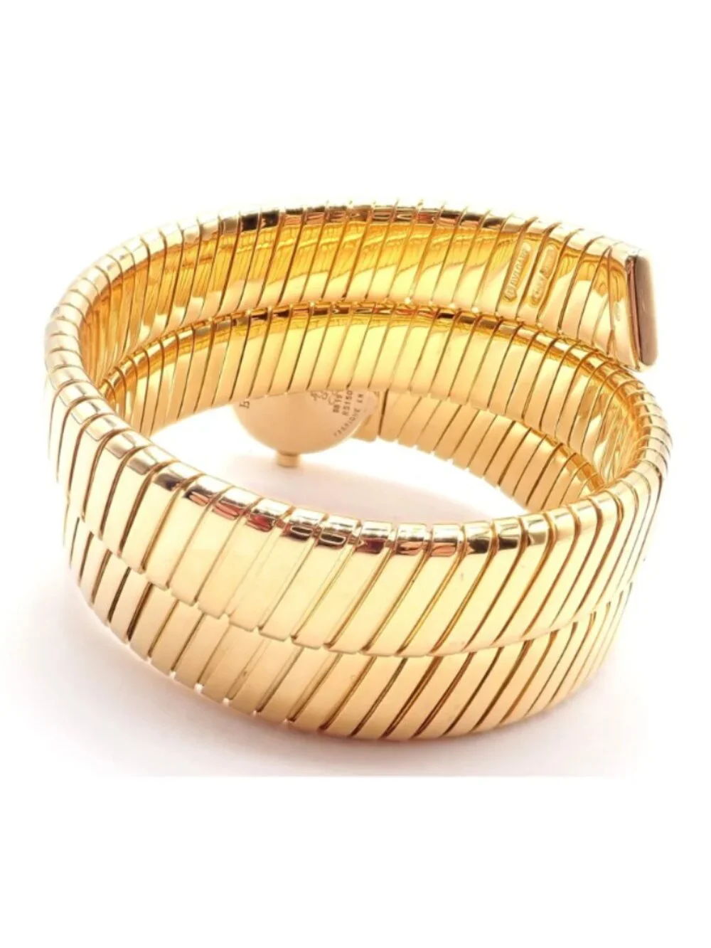 Authentic! Bulgari 18k Yellow Gold Tubogas Serpent Snake Bracelet Watch - Picture 5 of 12